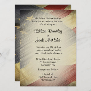 Patriotic USA Flag Wedding Invitations
