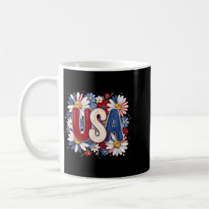 Patriotic Usa Floral 4th Of July Aamericana Art Coffee Mug