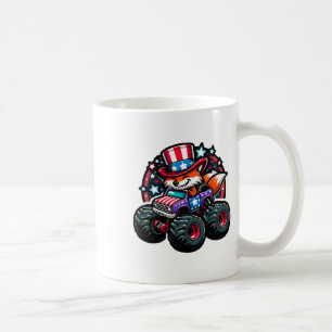 Patriotic Usa Fox 4th July Monster Truck American Coffee Mug