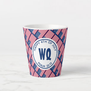 Patriotic USA   Happy 4th of July   American Flag Latte Mug