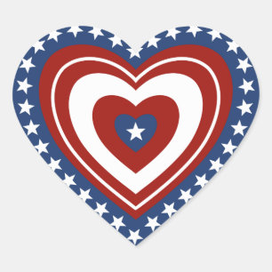 Patriotic USA Heart Sticker