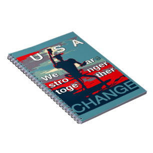 Patriotic USA Hope Graphic Art Print Design Notebook