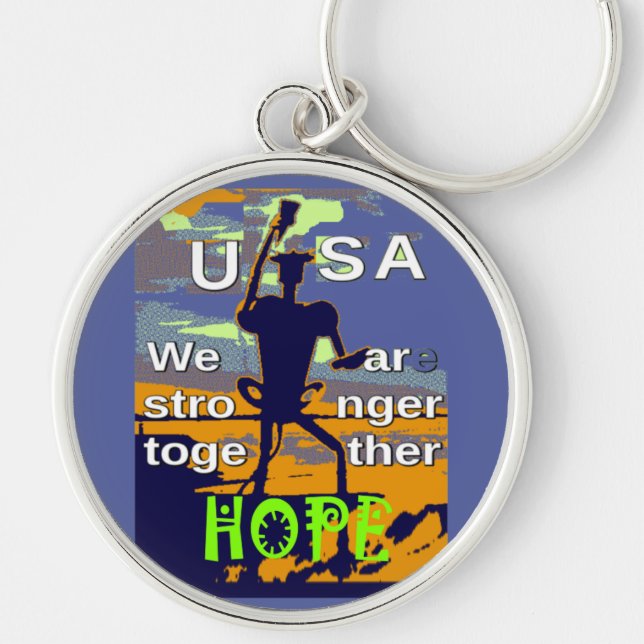 Patriotic USA Hope Graphic Key Ring (Front)