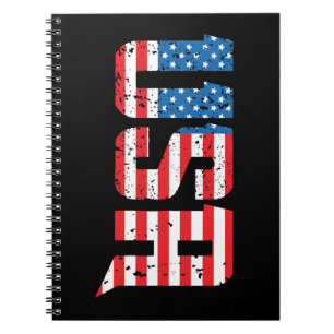 Patriotic USA in Red, White, and Blue Notebook