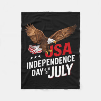 Patriotic USA Independence Day 4th of July Fleece Blanket