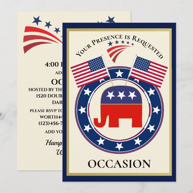 Patriotic USA  Invitation (Front/Back)