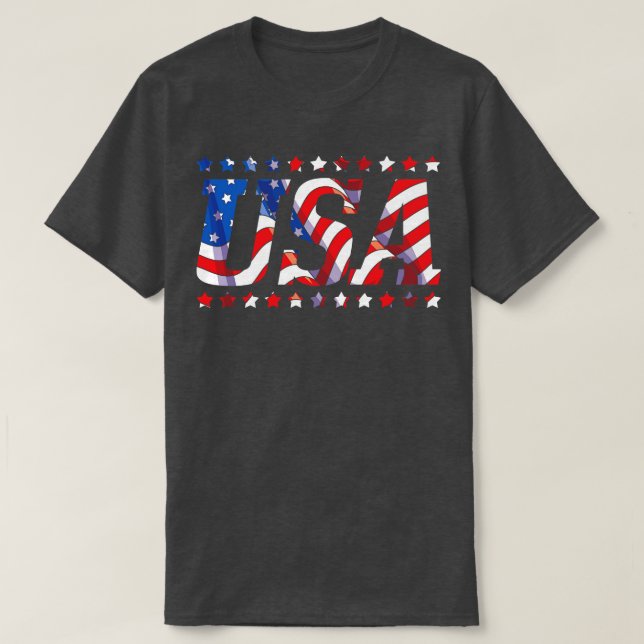 Patriotic USA Lover Proud American Liberty US Flag T-Shirt (Design Front)