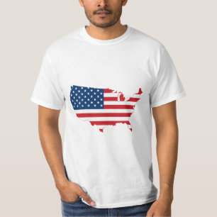 Patriotic USA Map American Flag Men's T-Shirt