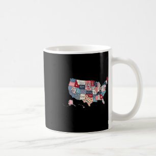 Patriotic Usa Map American Flag Usa Funny Happy 4t Coffee Mug