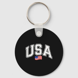 Patriotic Usa National American Flag 4th Of July W Key Ring