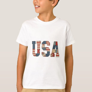 Patriotic USA Patchwork Vintage Americana Quilt 4t T-Shirt