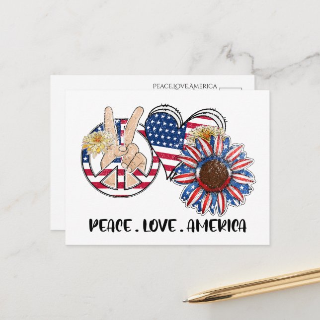 Patriotic USA Postcard (Front/Back In Situ)