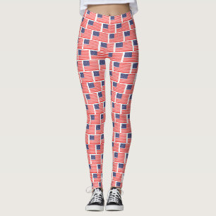 Patriotic USA pride American US flag pattern Leggings