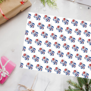 Patriotic USA red white blue flag balloons Tissue Paper