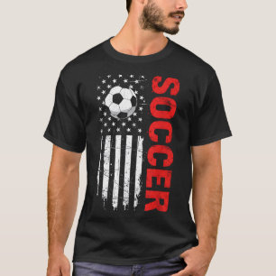 Patriotic USA Soccer Ball Distressed American Flag T-Shirt