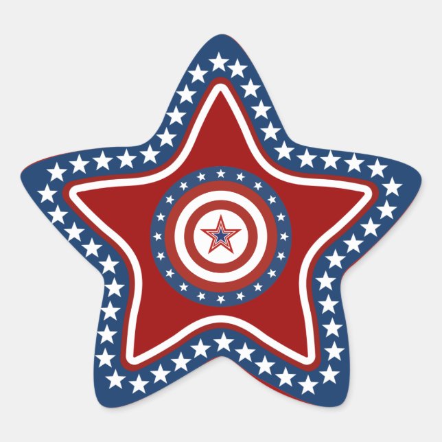 Patriotic USA Star Star Sticker (Front)