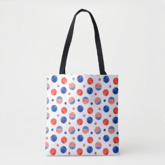 Patriotic USA Stars and Circles Tote Bag