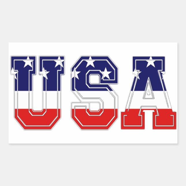 Patriotic USA Stars and Stripes Rectangular Sticker (Front)