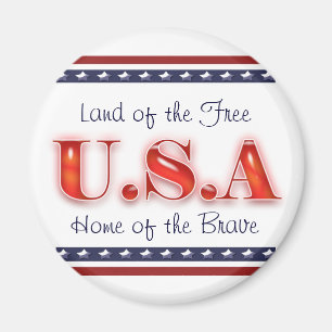 Patriotic USA stars stripes patriotism Magnet