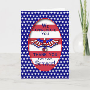 PATRIOTIC - USA - THANK YOU FOR YOUR SERVICE CARD
