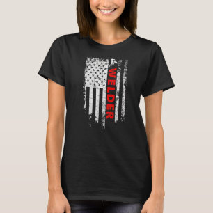 patriotic usa us flag welding mask strong welder T-Shirt