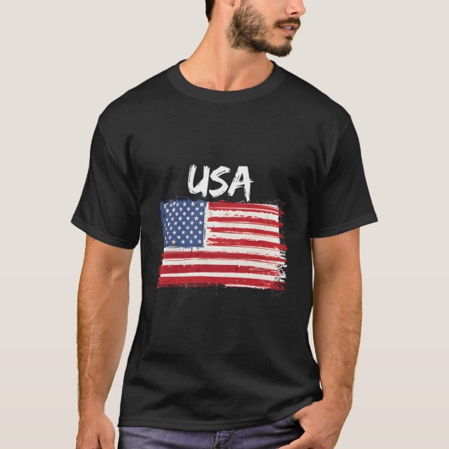 Patriotic Usa With American Flag Of The United Sta T-Shirt (Front)
