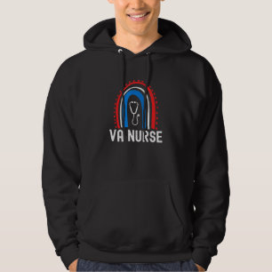 Patriotic Va Nurse Veterans Affairs American Us Fl Hoodie