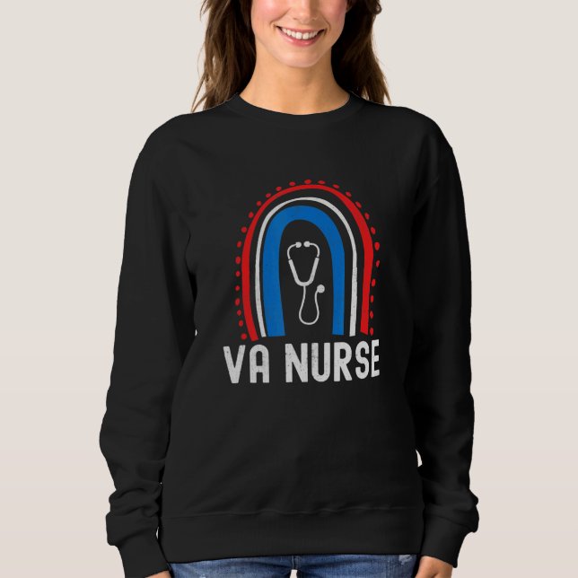 Patriotic Va Nurse Veterans Affairs American Us Fl Sweatshirt (Front)