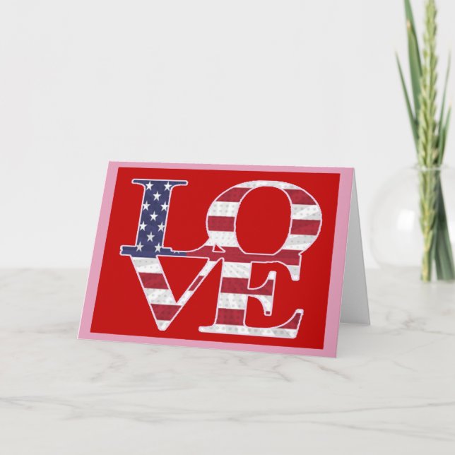 Patriotic Valentine's Day Holiday Card (Front)