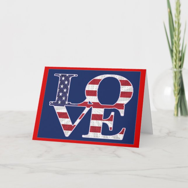 Patriotic Valentine's Day Holiday Card (Front)