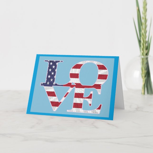 Patriotic Valentine's Day Holiday Card (Front)