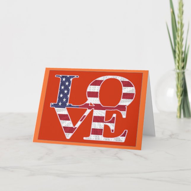 Patriotic Valentine's Day Holiday Card (Front)
