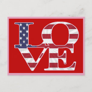 Patriotic valentine's day holiday postcard