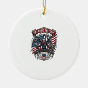 Patriotic Vampire Liberty Lord Horror Monster Patr Ceramic Ornament
