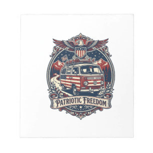Patriotic Van Life Vector Graphic Tee_1 Notepad