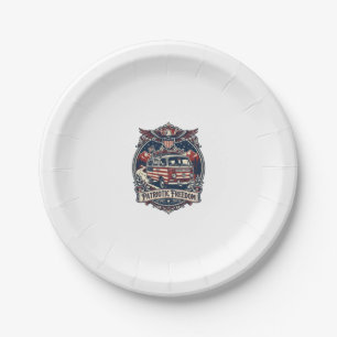 Patriotic Van Life Vector Graphic Tee_1 Paper Plate