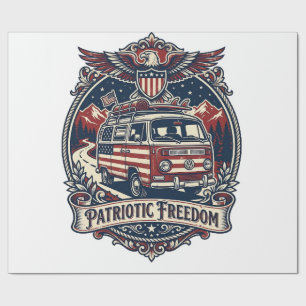 Patriotic Van Life Vector Graphic Tee_1 Wrapping Paper