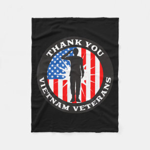 Patriotic Veteran Flag - Thank Vietnam Veterans Fleece Blanket