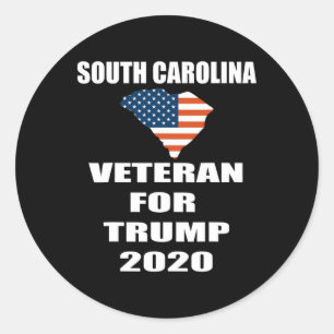 Patriotic Veteran For Trump South Carolina For Wom Classic Round Sticker