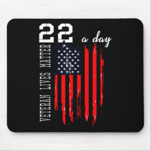 Patriotic Veteran Lives P.t.s.d 22 Day Suicide Awa Mouse Pad