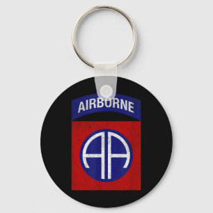 Patriotic Veteran Military Distressed 82nd Airborn Key Ring