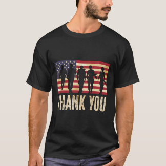Patriotic Veterans 4Th Of July Thank You American  T-Shirt