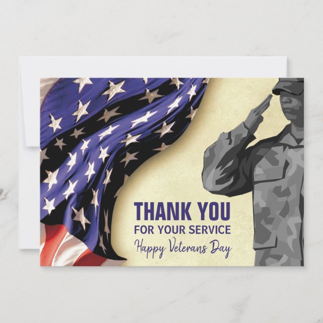Patriotic VETERANS DAY Holiday Card (Front)