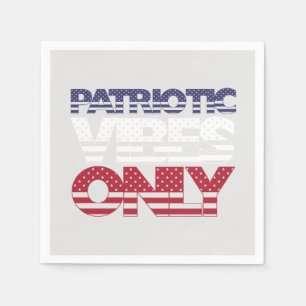 Patriotic Vibes Only Stars and Stripes USA Napkin