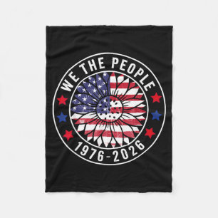 Patriotic Vintage American Flag The People 1976 Fleece Blanket