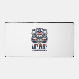 Patriotic Vintage Bald Eagle Distressed T-Shirt (3 Desk Mat