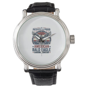 Patriotic Vintage Bald Eagle Distressed T-Shirt (3 Watch