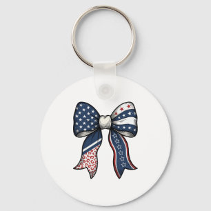 Patriotic Vintage Engraved Bow Vector Design_1 Key Ring