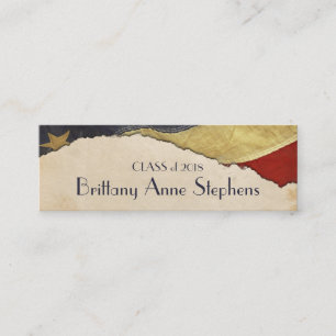 Patriotic Vintage Flag Graduation Name Insert