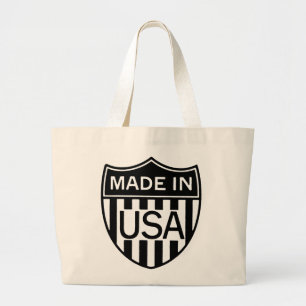 Patriotic Vintage Union Made In America Totebag Large Tote Bag
